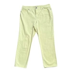 CODE BLEU Womens Size 10 Yellow Ankle Crop Denim Jeans 23.5" Inseam